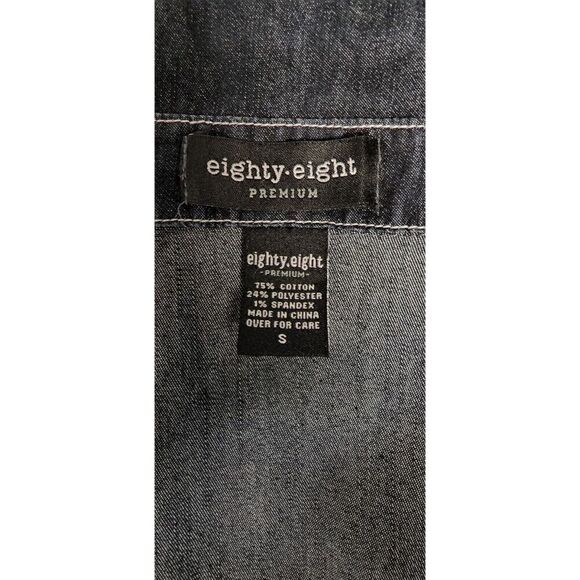 Eighty-Eight Denim Blue Mini Dress Zip Up Front Women’s Size Small - Picture 7 of 7